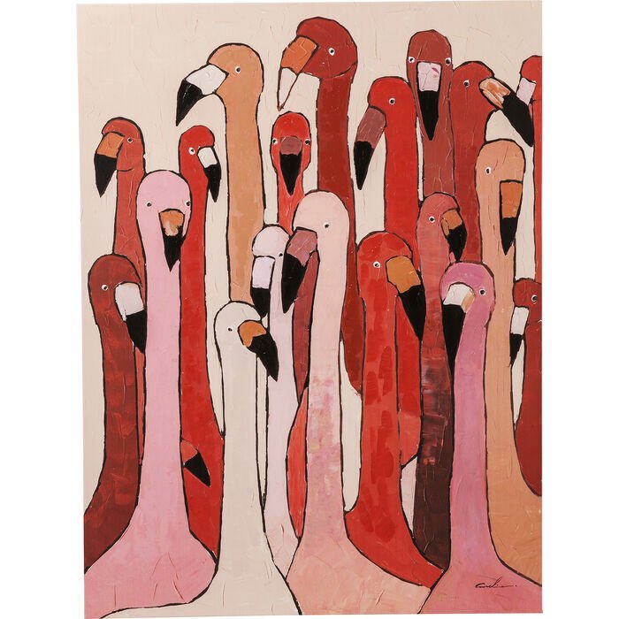 Touched Flamingo Meeting Resim 90x120 cm