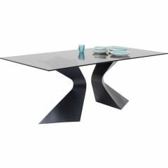 Table Gloria Black Cam Yemek Masası 200x100 cm