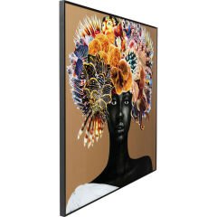 Framed Picture Flower Hair Tablo 120x120 cm