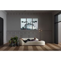 Triptychon Oldtimer Back Tablo 240x160 cm