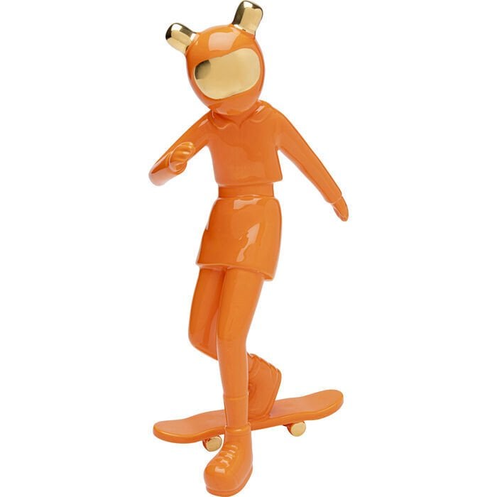 Skating Astronaut Orange Dekoratif Figür