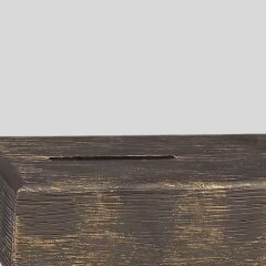 Akustik Gramofon Eskitme Gold Ahşap Gövde / Kırmızı Metal Başlık