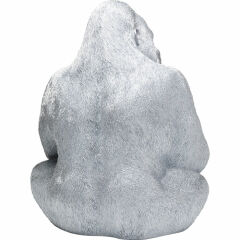 Monkey Gorilla Side XL Silver Matt Dekoratif Figür