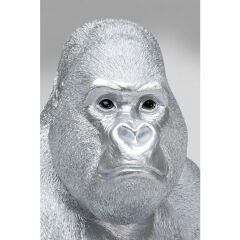Monkey Gorilla Side XL Silver Matt Dekoratif Figür