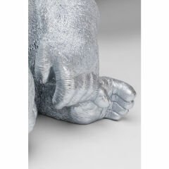 Monkey Gorilla Side XL Silver Matt Dekoratif Figür