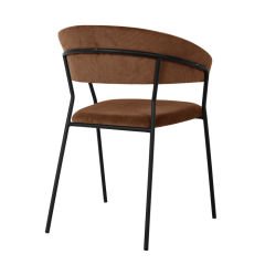 Chair with Armrest Belle Cord 2'li Brown Sandalye