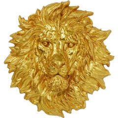 Lion Head Gold Duvar Objesi 90x100cm