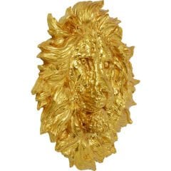 Lion Head Gold Duvar Objesi 90x100cm