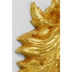 Lion Head Gold Duvar Objesi 90x100cm