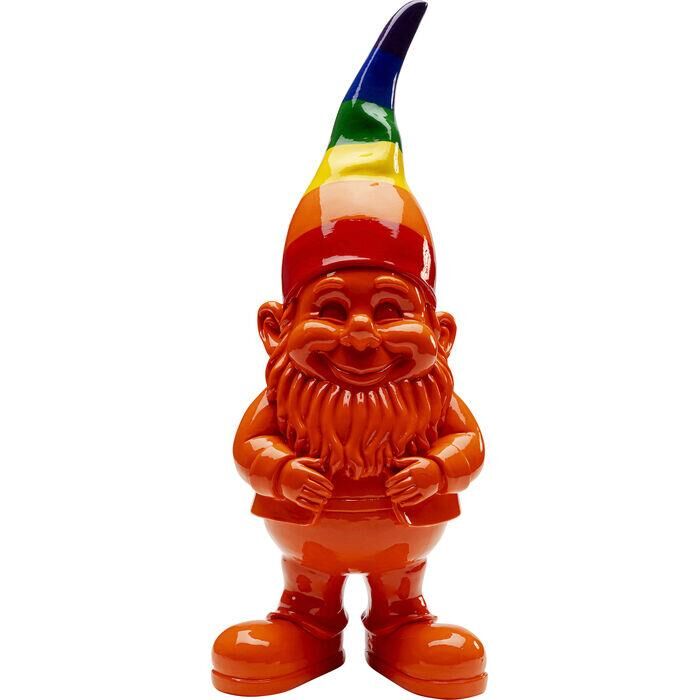 Deco Figurine Gnome Rainbow Orange 46cm