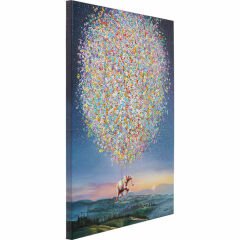Flying Elephant At Night Ahşap Tablo 80x100 cm