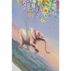 Flying Elephant At Night Ahşap Tablo 80x100 cm