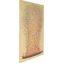 Touched Flower Boat Gold Red Tablo 80x100cm
