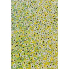 Flower Boat Yeşil ve Sarı Ahşap Tablo 80x100 cm