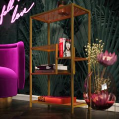 Shelf Loft Gold Çelik Duvar Rafı