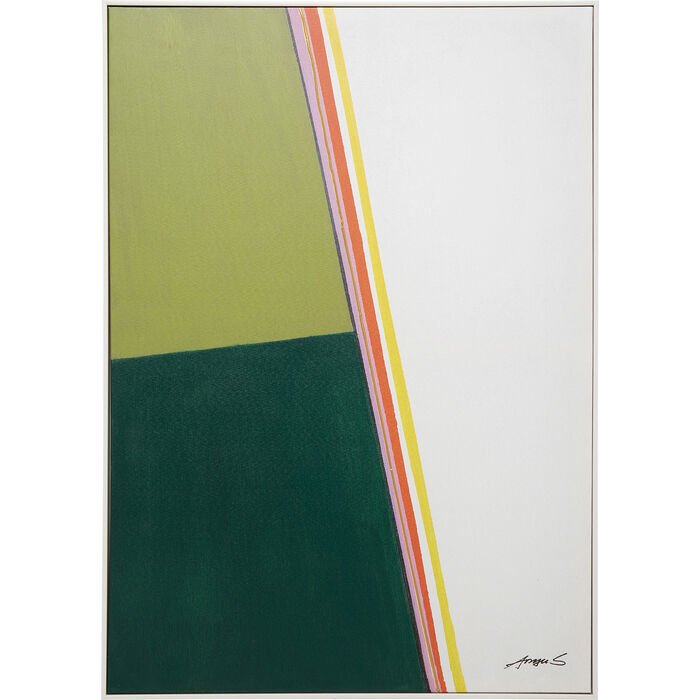 Abstract Shapes Haki Çerçeveli Resim 73x103cm