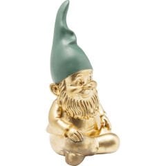 Zwerg Sitting Gold Green Dekoratif Figür