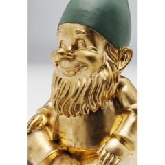 Zwerg Sitting Gold Green Dekoratif Figür