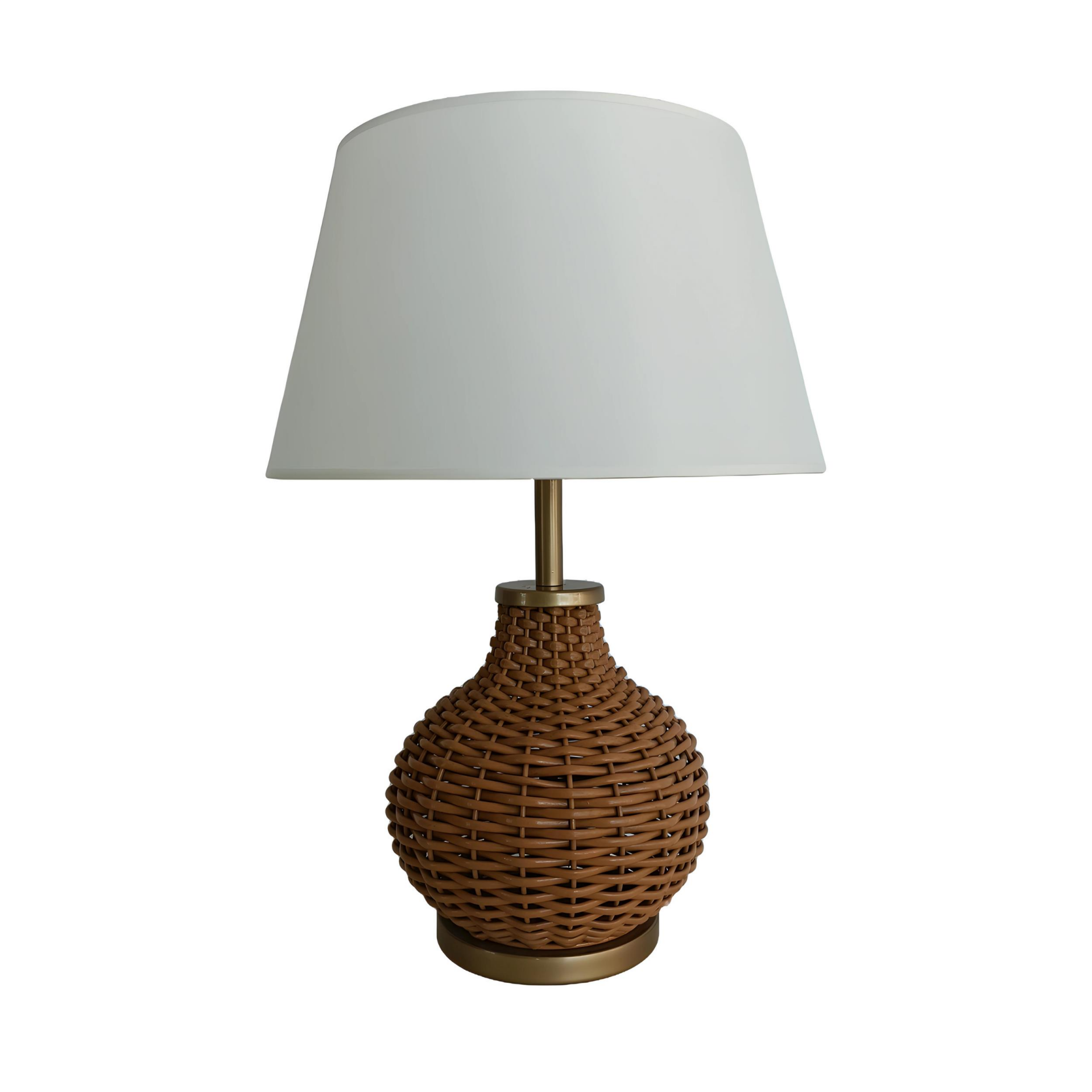 Roy Kahverengi Rattan Abajur