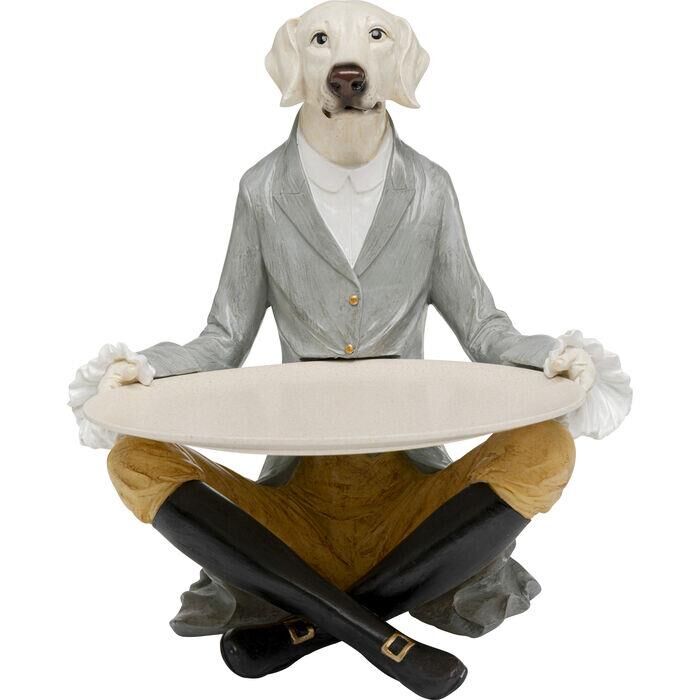 Deco Figurine Gentleman Dog Tray 29cm