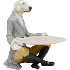 Deco Figurine Gentleman Dog Tray 29cm