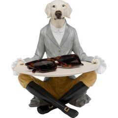 Deco Figurine Gentleman Dog Tray 29cm