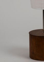 Akordiyon Kağıt Lambader Ceviz Renk / Ahşap Gövde