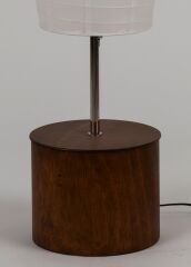 Akordiyon Kağıt Lambader Ceviz Renk / Ahşap Gövde