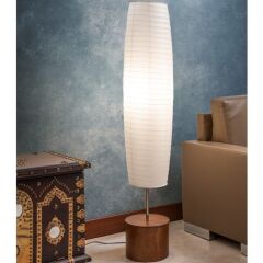 Akordiyon Kağıt Lambader Ceviz Renk / Ahşap Gövde