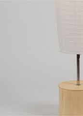 Akordiyon Kağıt Lambader Ahşap Gövde / Krem Renk