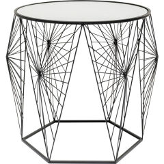 Cobweb Siyah 2'li Çelik Yan Sehpa