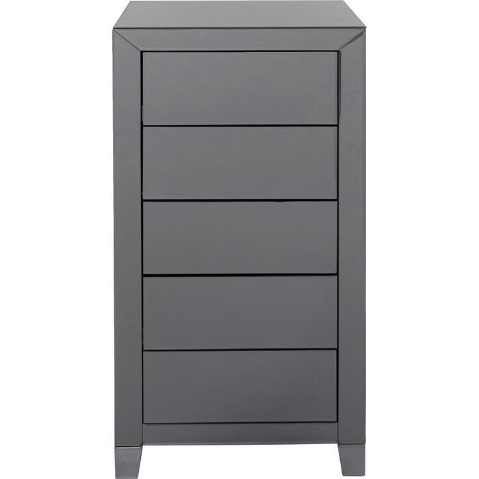 Luxury Push 5 Drawers Grey MDF Yüksek Şifonyer