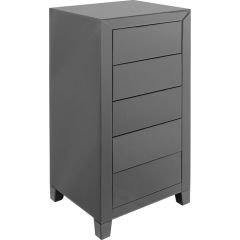 Luxury Push 5 Drawers Grey MDF Yüksek Şifonyer