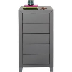 Luxury Push 5 Drawers Grey MDF Yüksek Şifonyer