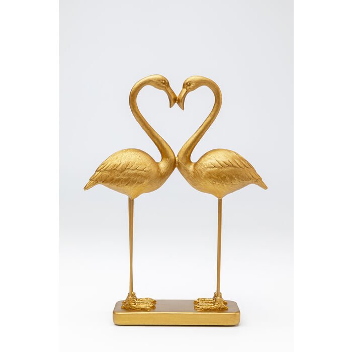 Flamingo Love Gold Dekoratif Obje 39cm