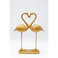 Flamingo Love Gold Dekoratif Obje 39cm