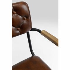 Chair with Armrest Salsa Leather Brown Sandalye