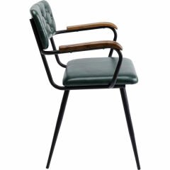 Chair with Armrest Salsa Leather Dark Green Çalışma Sandalyesi