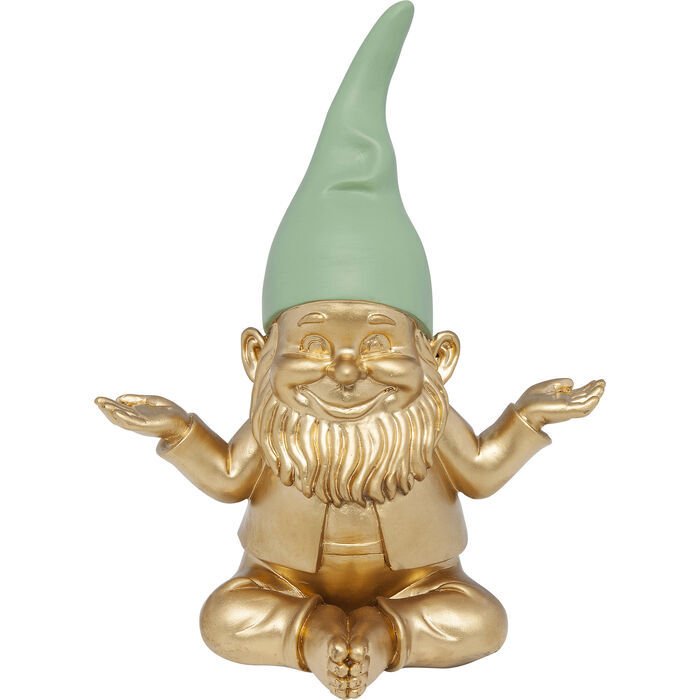 Zwerg Meditation Gold Green Dekoratif Figür