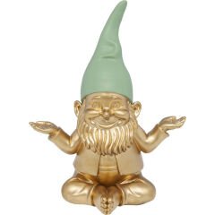 Zwerg Meditation Gold Green Dekoratif Figür