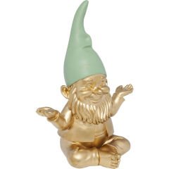 Zwerg Meditation Gold Green Dekoratif Figür