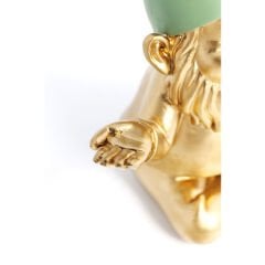 Zwerg Meditation Gold Green Dekoratif Figür