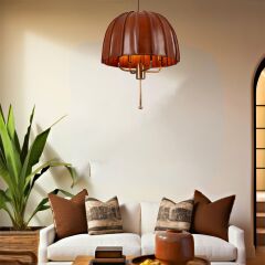 Leather Umbrella Kahverengi Deri Sarkıt