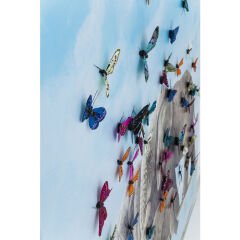 Elefants with Butterflies Tablo 120x120 cm
