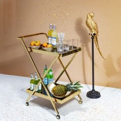 Parrot Gold Dekoratif Obje 116cm