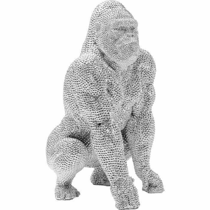 Shiny Gorilla Silver Dekoratif Obje 46cm