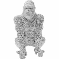 Shiny Gorilla Silver Dekoratif Obje 46cm