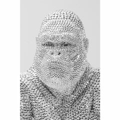 Shiny Gorilla Silver Dekoratif Obje 46cm