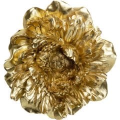 Peony Altın Poli Reçine Duvar Dekoru
