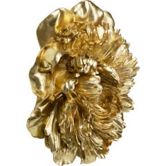 Peony Altın Poli Reçine Duvar Dekoru
